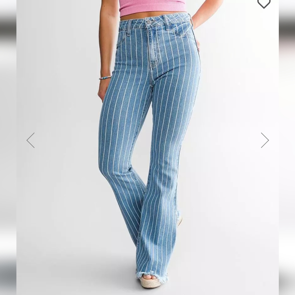 Cello striped flare jeans